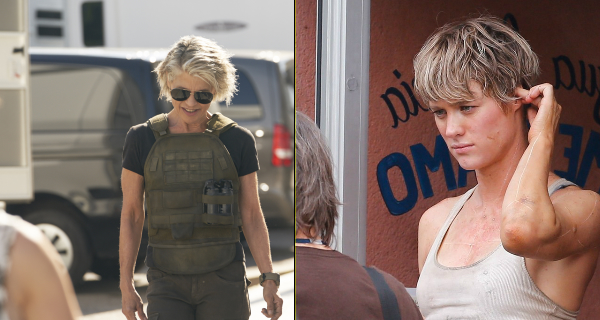 Linda Hamilton and Mackenzie Davis snapped on location filming for new Terminator movie!