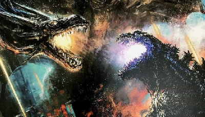 Shin Godzilla and King Ghidorah do battle in celebration of Godzilla store's anniversary!