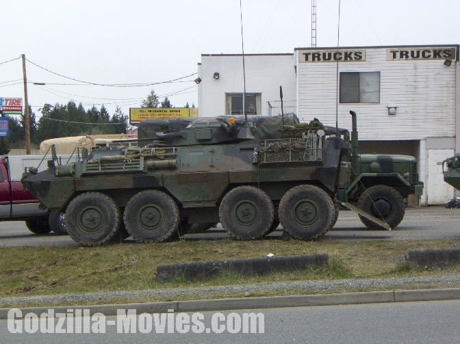 Armored Military Vehicle Spotted on Godzilla Set 