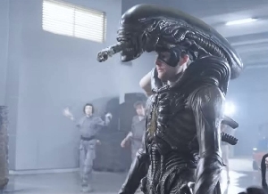 Cameron Brown in the Xenomorph suit