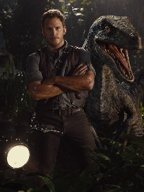 Chris Pratt and Animatronic Raptor