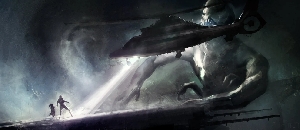 D-Rex Helicopter Attack concept art by Jon McCoy