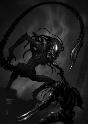 Early Predalien concept art from AvP: R Image