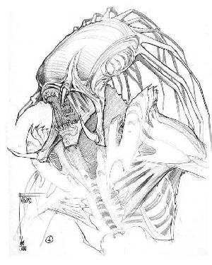 Eearly AvP: R Predalien concept art