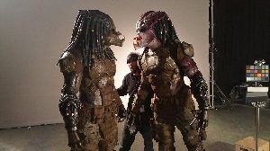 Emissary Predator suits on set