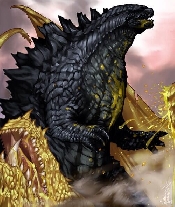 Godzilla 2014 vs. Ghidorah Fan Art