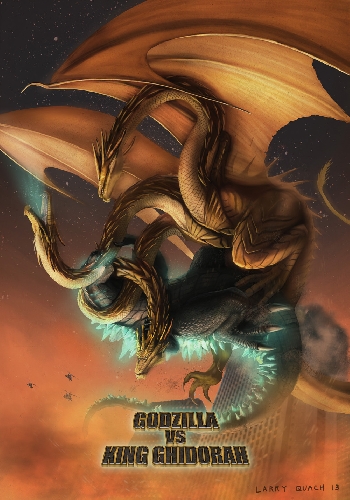 New Godzilla vs. King Ghidorah Poster - Art by Larry Quach