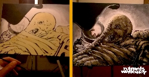 Space jockey Dallas painting / before & after 