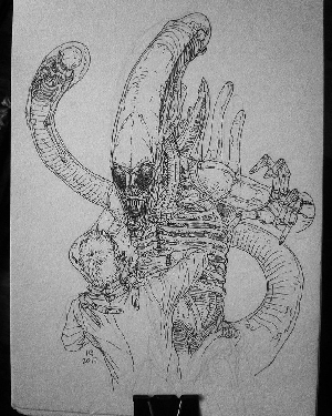 Using HR Giger's original Alien (Necronom IV) as reference.