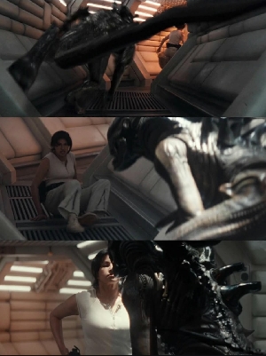 Xenomorph chases Zoya