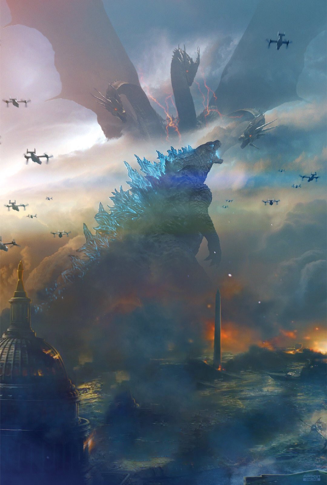 Godzilla 2 RealD 3D poster TEXTLESS - Godzilla 2: King of the Monsters