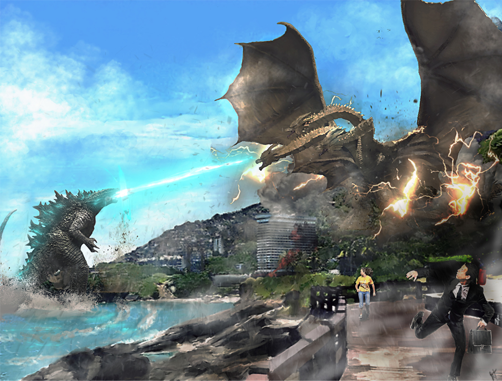 Godzilla Vs King Ghidorah Godzilla Fan Artwork Image Gallery