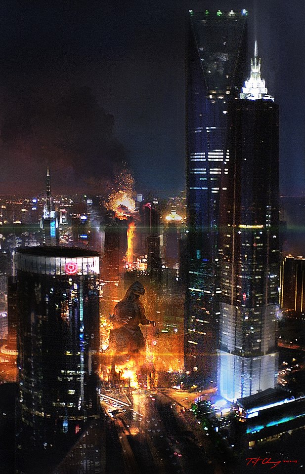 Godzilla 2014 Godzilla in the City by Cheung Chung Tat