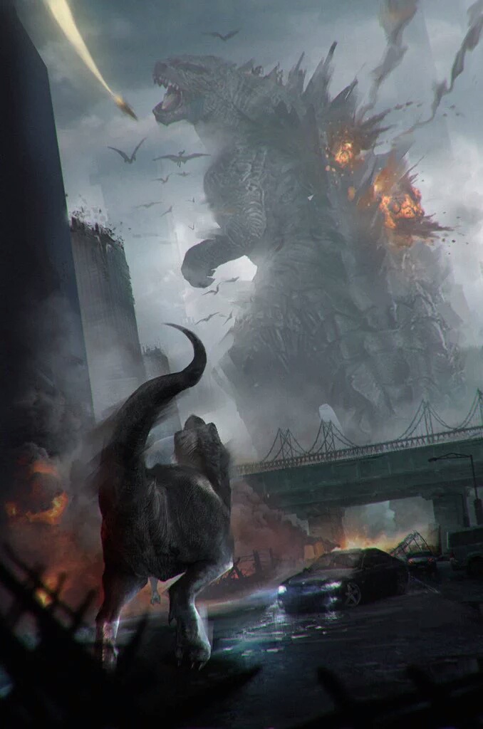 Godzilla vs. Jurassic World Dinosaurs Fan Art