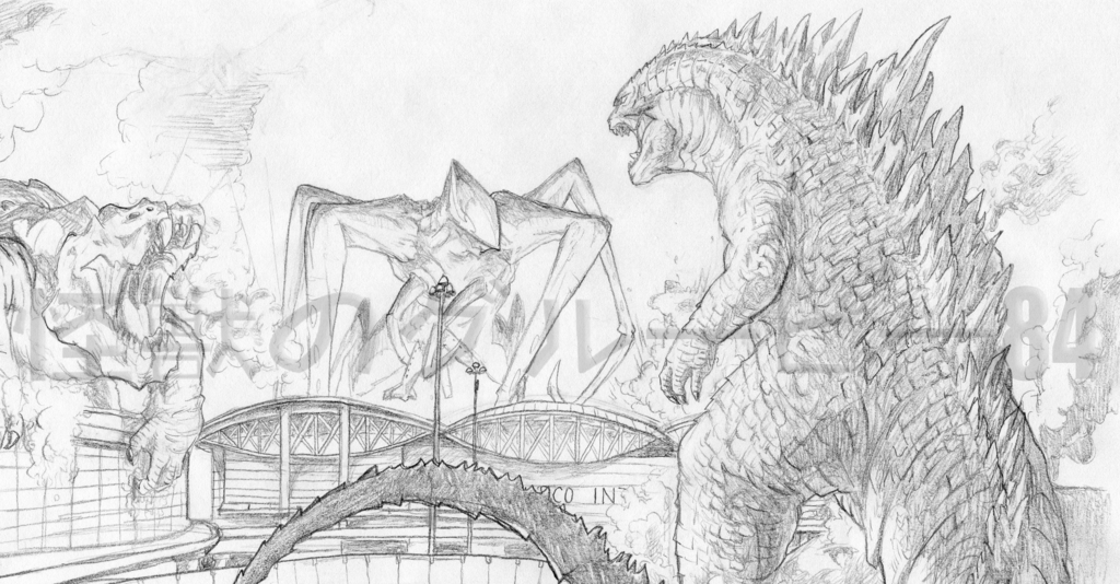 Godzilla vs. MUTOs Fan Art by KaijuGroupie84
