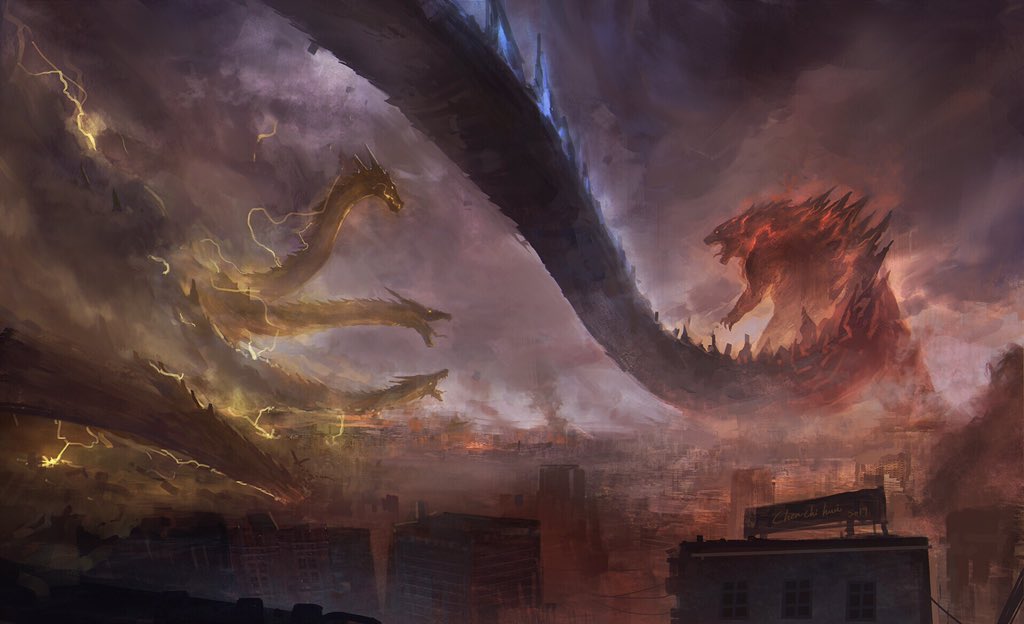 Monsterverse Godzilla vs. Ghidorah Fan Art by Chi heui Chen