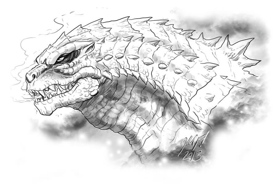 New Godzilla 2014 Fan Sketch by Matt Frank Godzilla Fan Artwork Image