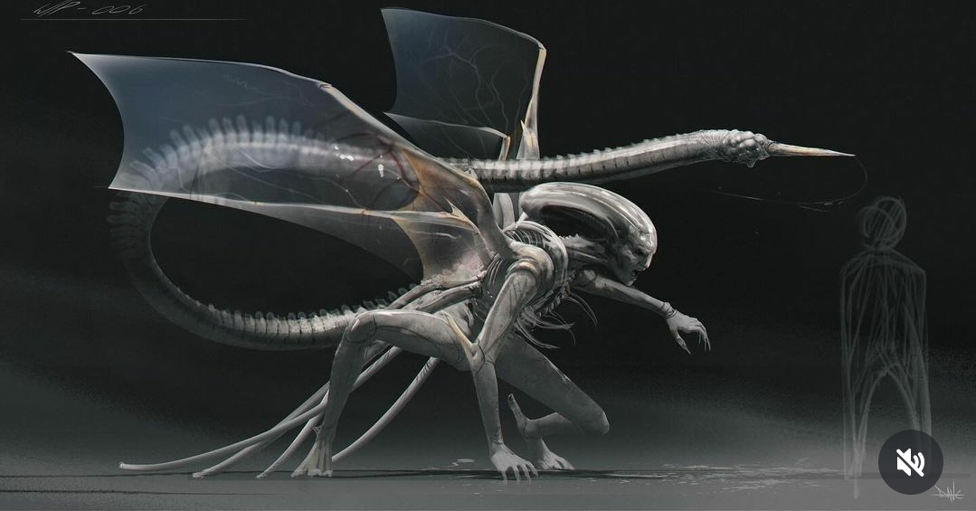 Unused Winged Adult Offspring Concept (Alien: Romulus Concept Art Image ...