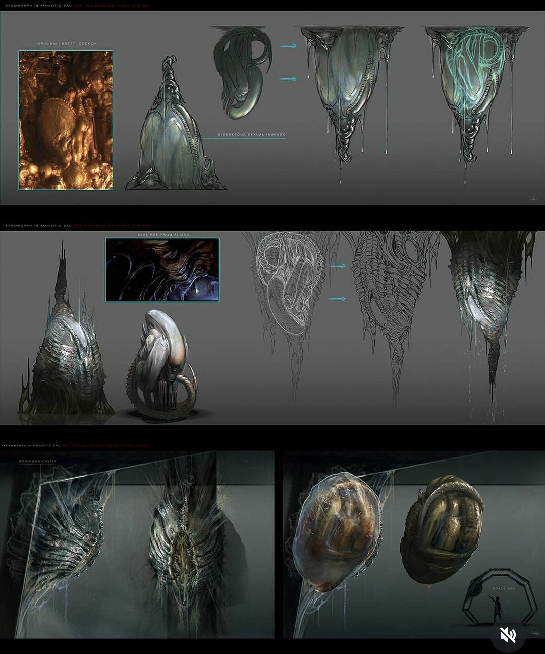 Xenomorph Cocoon concepts by Dane Hallett (Alien: Romulus Concept Art ...