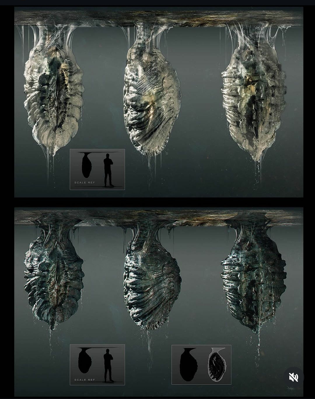 Xenomorph Cocoon concepts by Dane Hallett