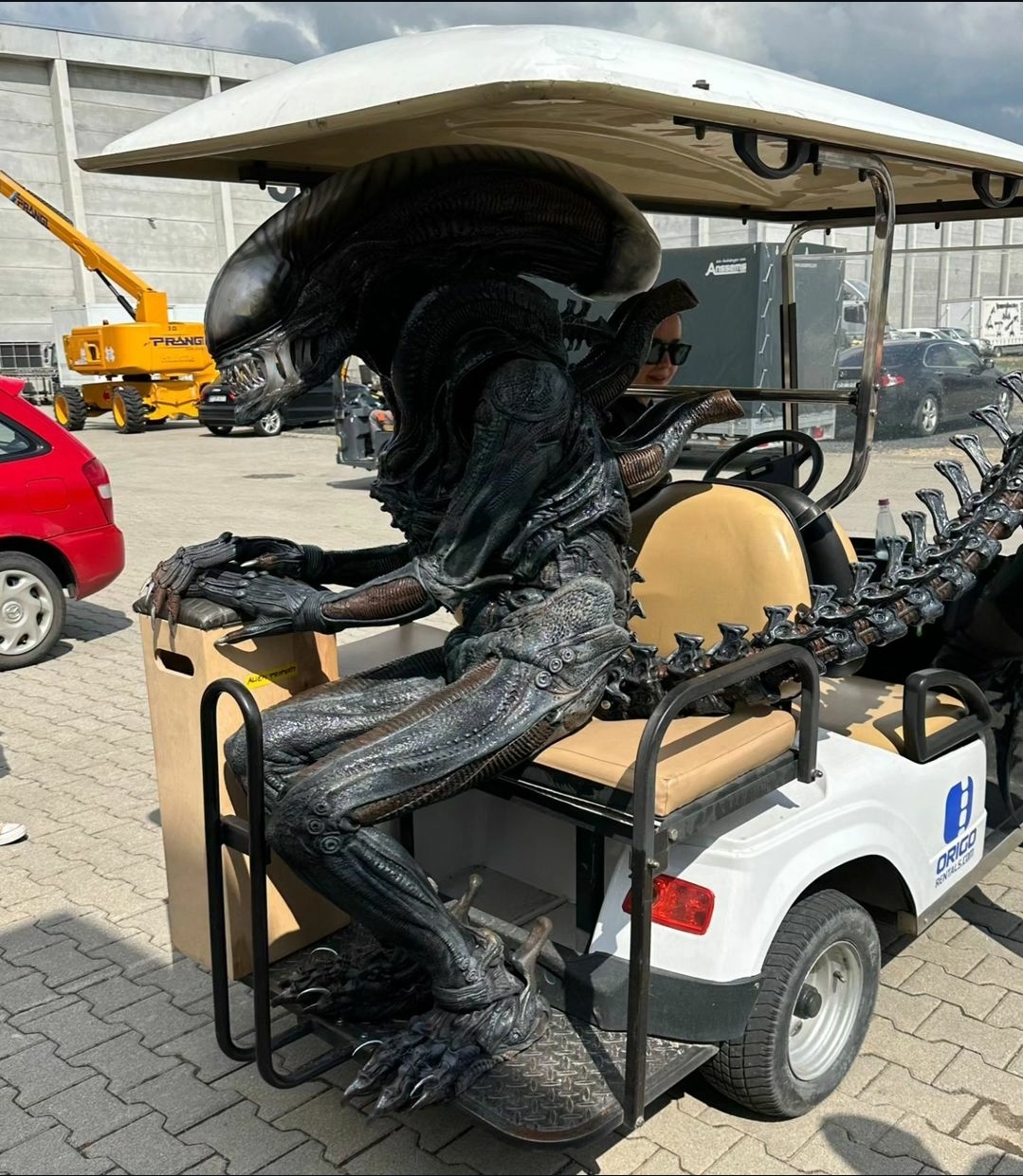 Xenomorph suit on set