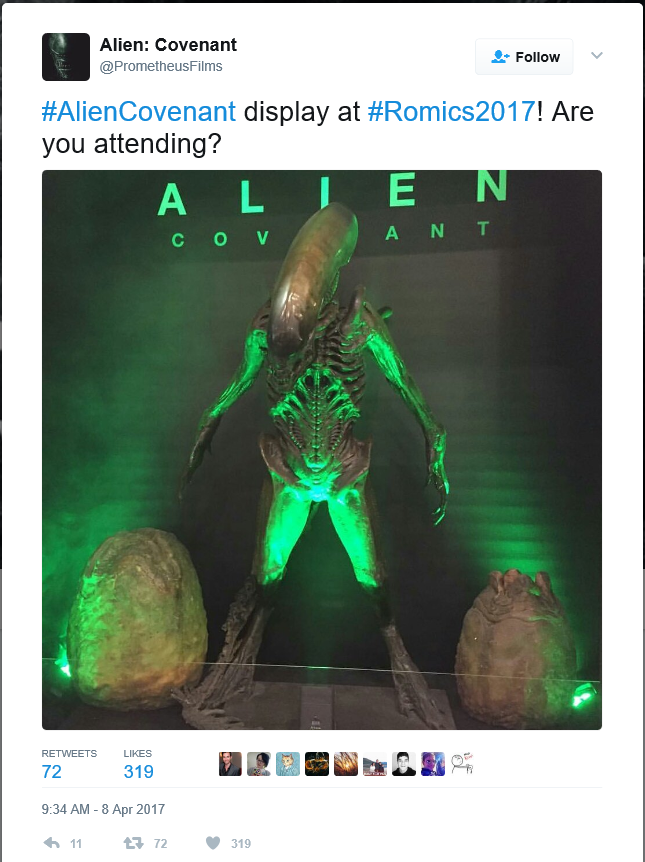 Alien: Covenant Epic Statue Displayed At Romics!