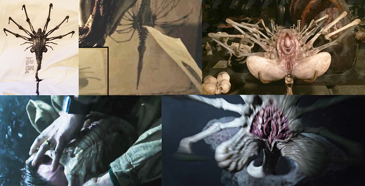 The many facehuggers of Alien: Covenant