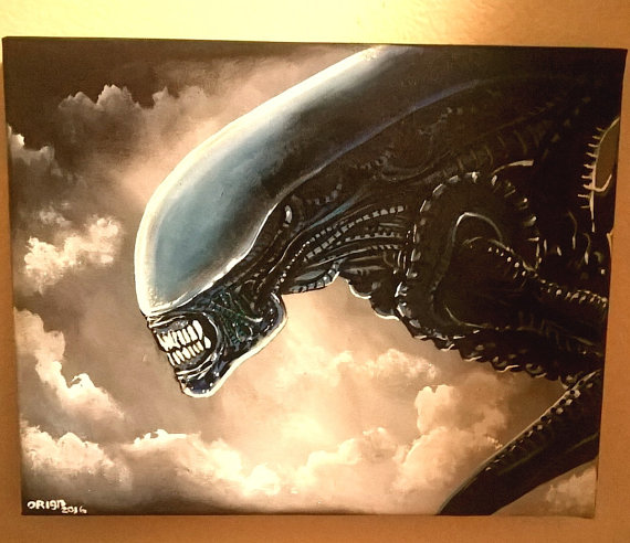  8 x 10 Original Alien painting 