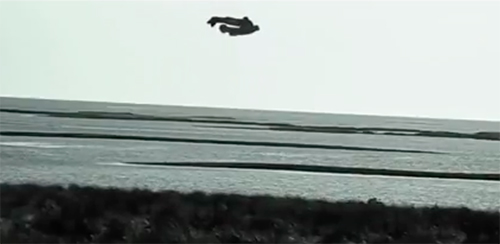 Juggernaut flying over water video