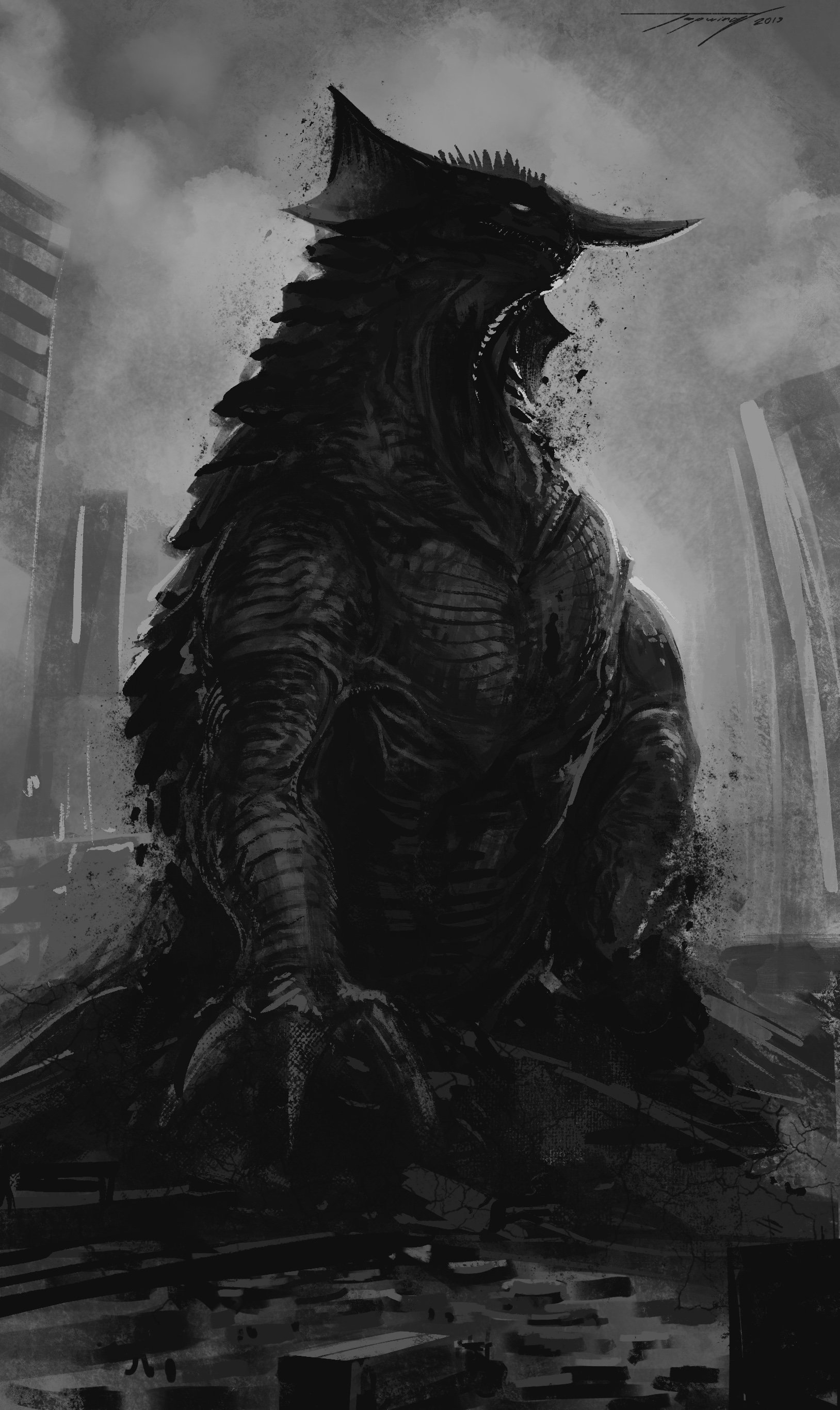 Appreciate the monstrously epic Godzilla artwork of Tapwing