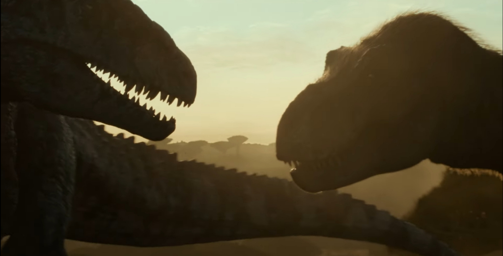 Jurassic World Dominion Prologue Footage Now Online Shows Giganotosaurus Vs T Rex Fight