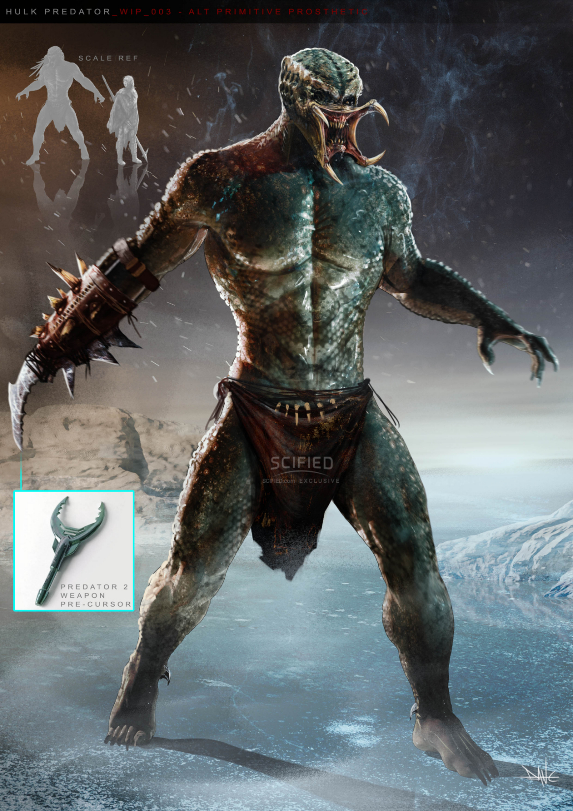 Hulk Predator concept art by Dane Hallett