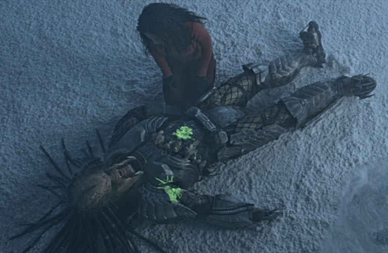 Scar Predator from AvP lying down injured
