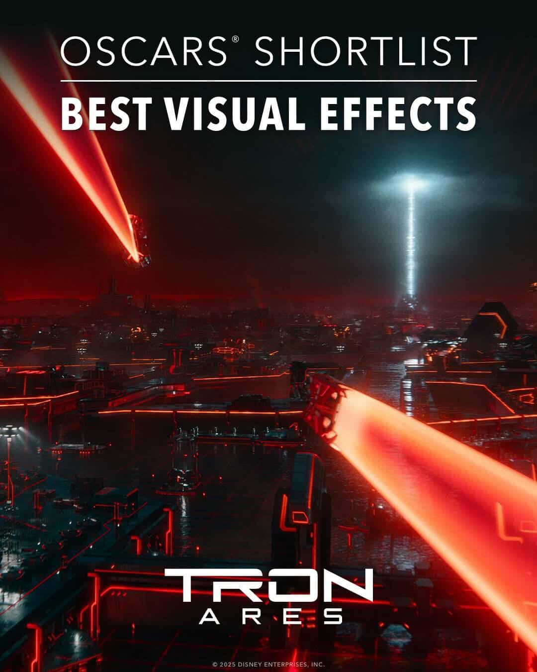 Image for Tron: Ares nominated for several Oscars including Best Visual Effects!