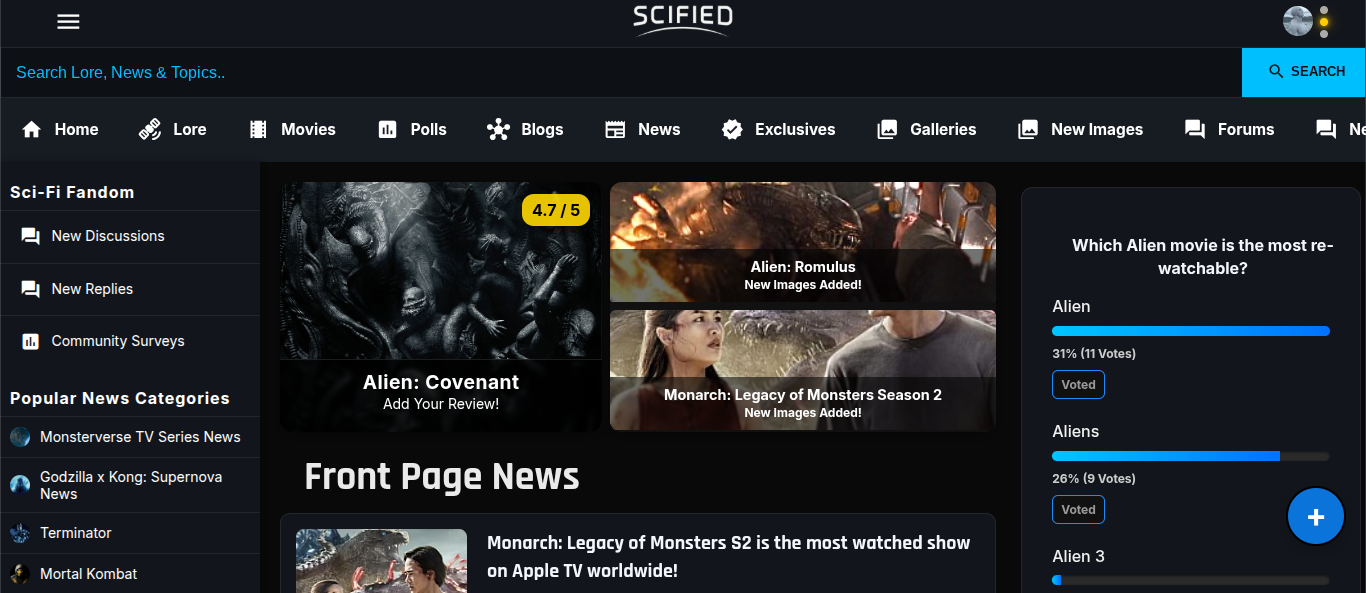 Image for Scified UI & Network Updates 2026
