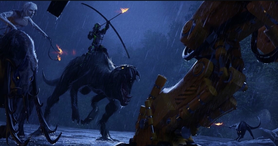 Image for Dek rides Dinosaur-like alien into battle in early concept art for Badlands!